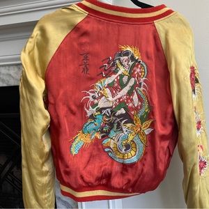 AMAL GUESSOUL A&G x GHROME HEARTS Reversible Jacket silk and velvet embroidered